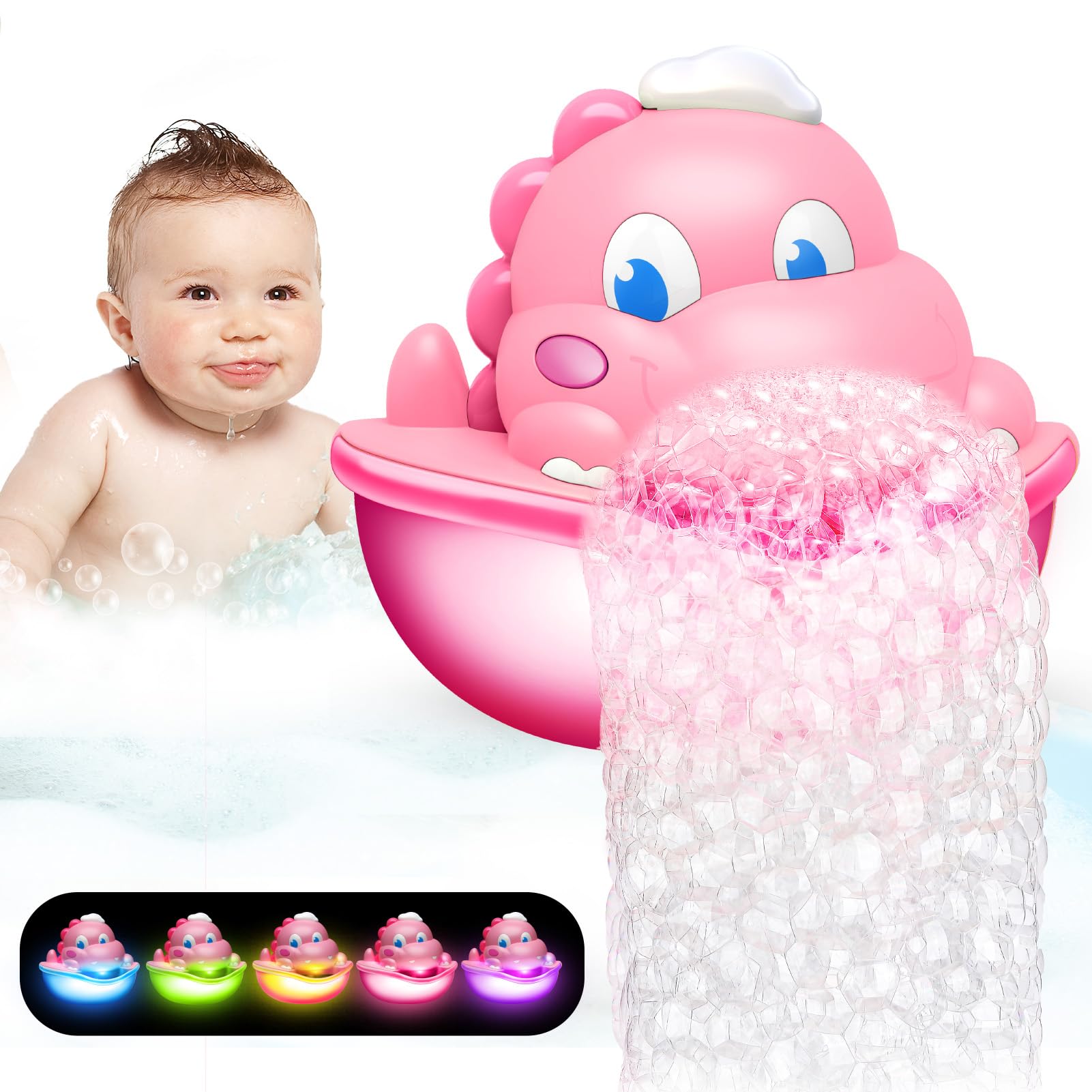 Amazon.com: Baby Bath Toys Light Up Bath Bubble Machine with Amazon.com: Baby Bath Toys Light Up Bath Bubble Machine with